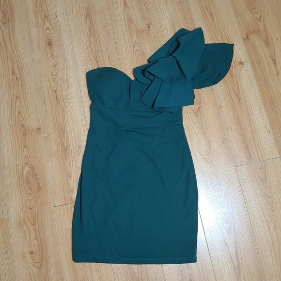 Shareen Collections Australia Mini Green Dress Size 10 - Picture 4 of 10